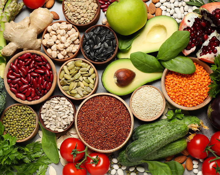 A mixture of produce on a table